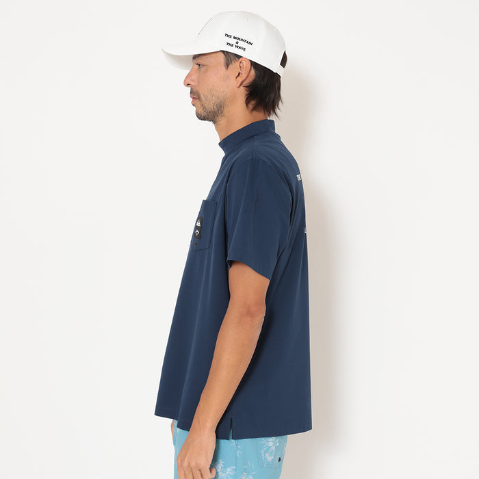 【QUIKSILVER X Callaway】CWQS MOCK NECK POCKET STバックロゴ半袖モックネック