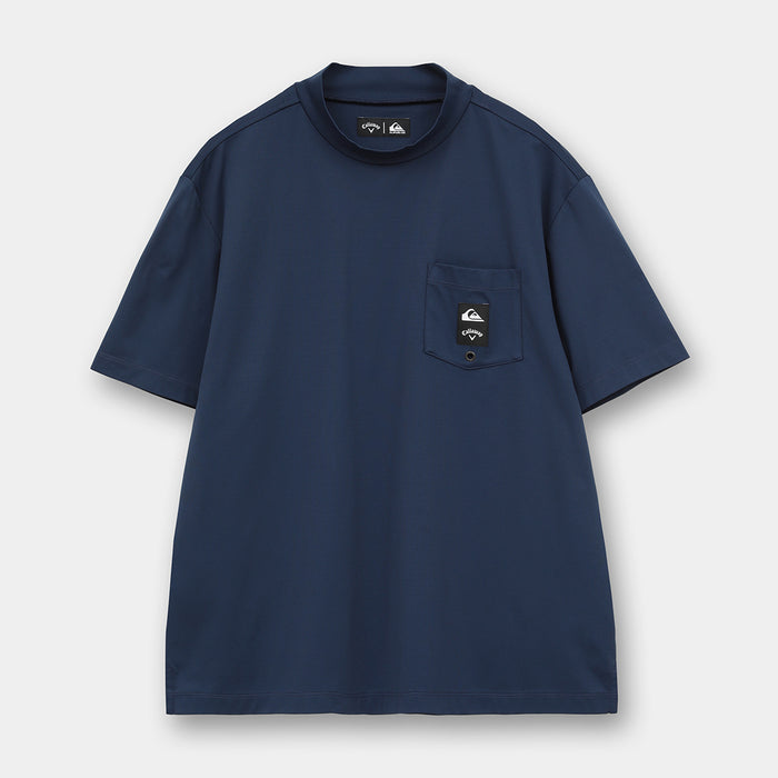 【QUIKSILVER X Callaway】CWQS MOCK NECK POCKET STバックロゴ半袖モックネック
