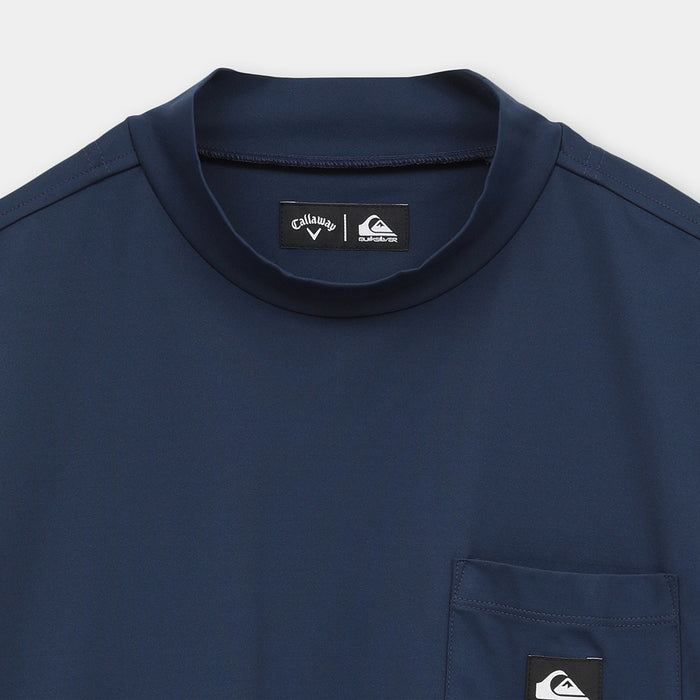 【QUIKSILVER X Callaway】CWQS MOCK NECK POCKET STバックロゴ半袖モックネック