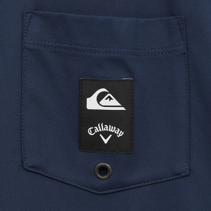 【QUIKSILVER X Callaway】CWQS MOCK NECK POCKET STバックロゴ半袖モックネック