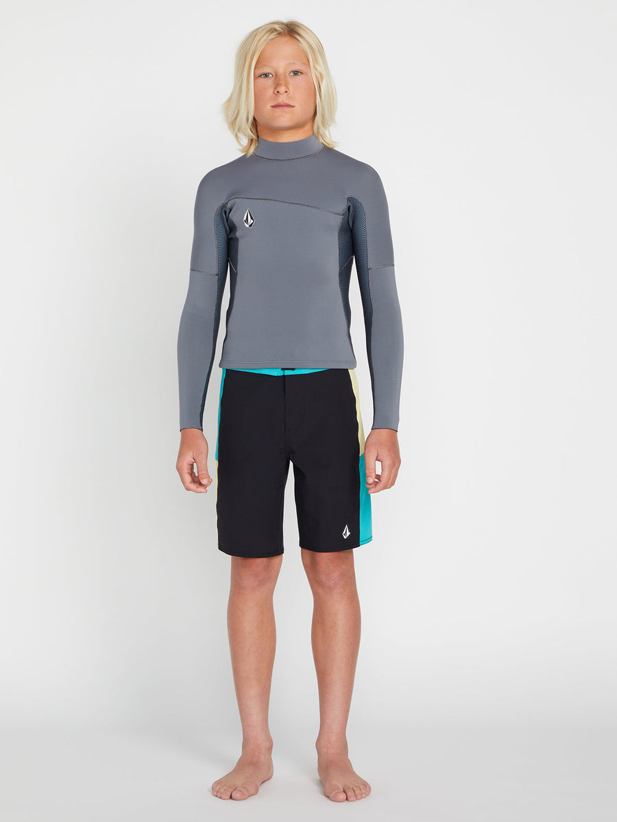OUTLET】VOLCOM Big Boys Modulator 2mm Long Sleeve Jacket Wetsuit - Cha