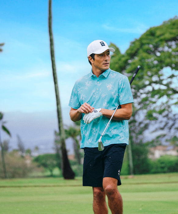 【QUIKSILVER X Callaway】CWQS COASTAL FLORAL POLO SS花柄プリント半袖シャツ