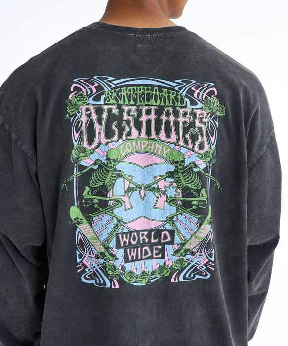 DC SHOES メンズ 26 DOUBLE SKULL LS ロンT 長袖Tシャツ【2026年春夏モデル】 BKP / XL