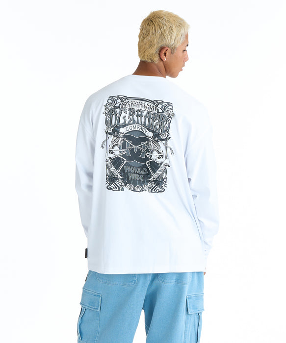 DC SHOES メンズ 26 DOUBLE SKULL LS ロンT 長袖Tシャツ【2026年春夏モデル】 WHT / XL