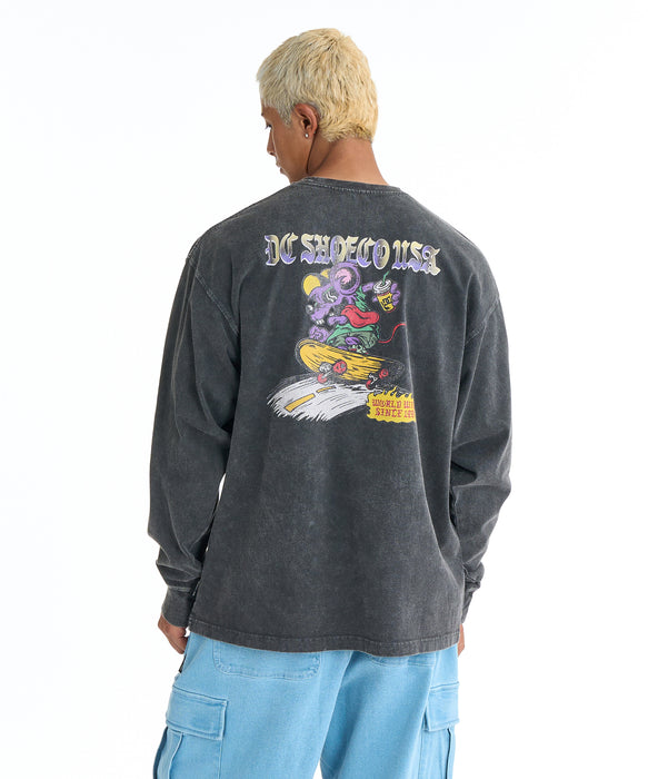 DC SHOES メンズ 26 SPRINT RAT LS ロンT 長袖Tシャツ【2026年春夏モデル】 BKP / XL
