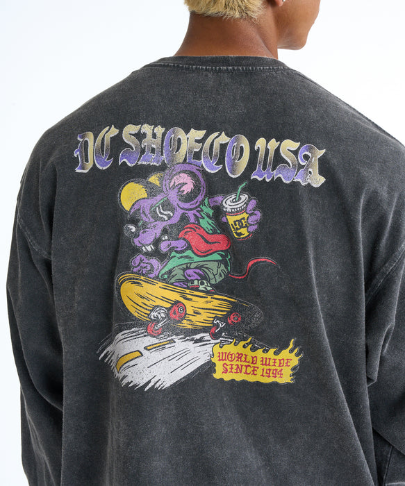 DC SHOES メンズ 26 SPRINT RAT LS ロンT 長袖Tシャツ【2026年春夏モデル】 BKP / XL