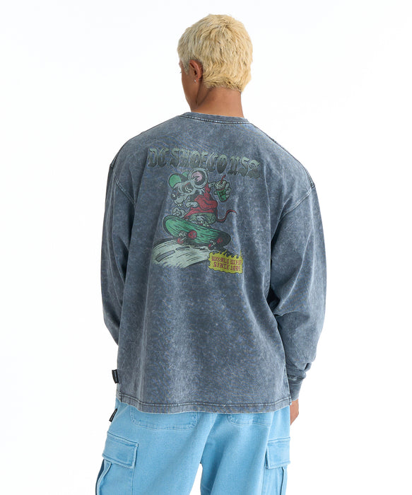 DC SHOES メンズ 26 SPRINT RAT LS ロンT 長袖Tシャツ【2026年春夏モデル】 BKT / XL