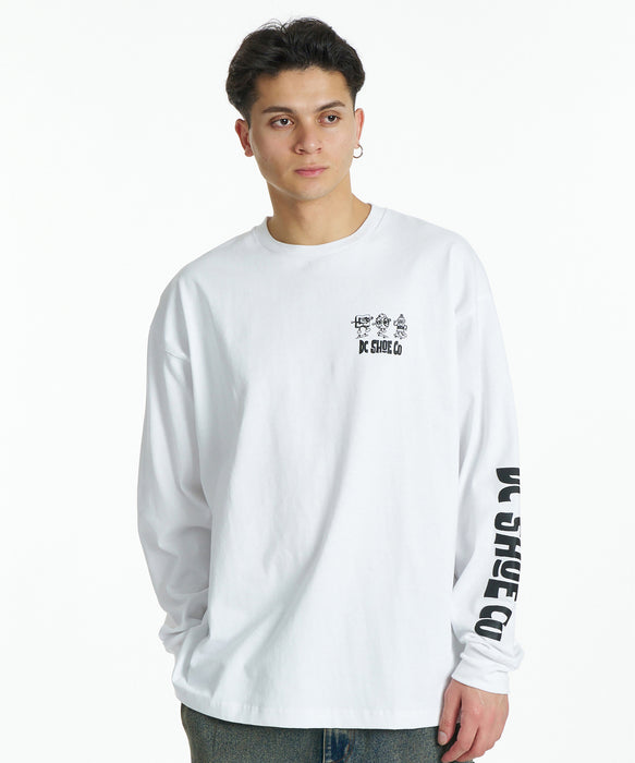 DC SHOES メンズ 26 MISCHIEF CREW LS ロンT 【2026年秋冬モデル】 WHT / XL
