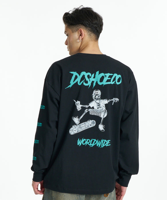 DC SHOES メンズ 26 SKATE SKULL LS ロンT 【2026年秋冬モデル】 BLK / XL