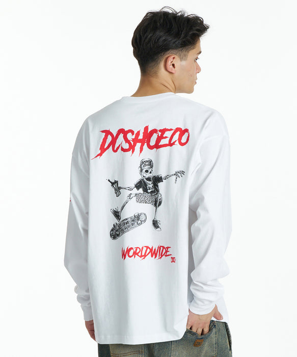 DC SHOES メンズ 26 SKATE SKULL LS ロンT 【2026年秋冬モデル】 WHT / XL
