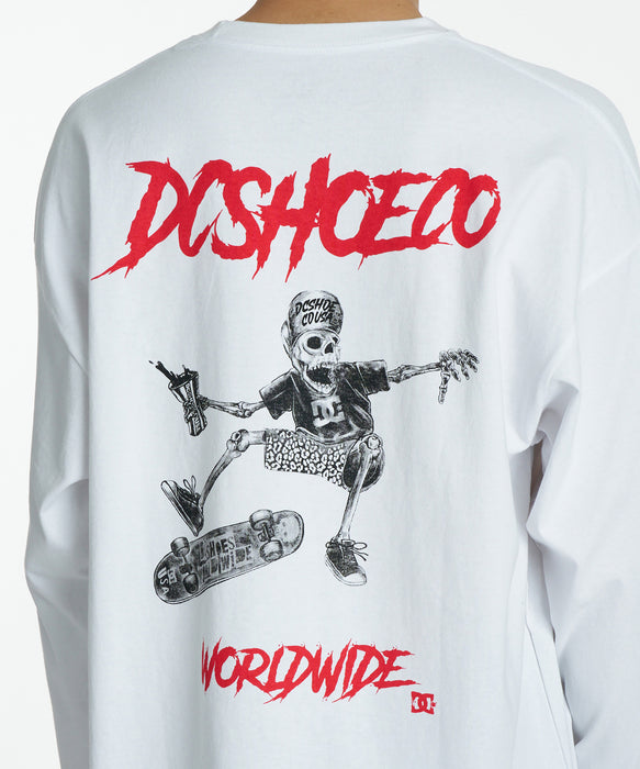 DC SHOES メンズ 26 SKATE SKULL LS ロンT 【2026年秋冬モデル】 WHT / XL