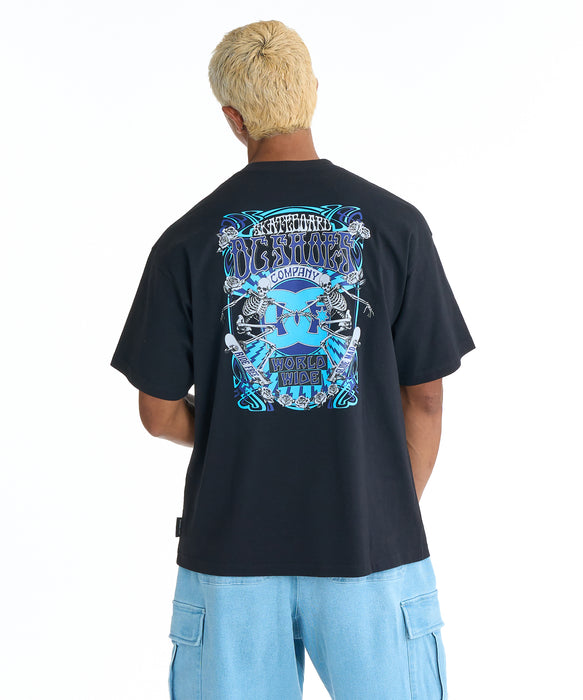 DC SHOES メンズ 26 DOUBLE SKULL SS Tシャツ 【2026年春夏モデル】 BLK / XL