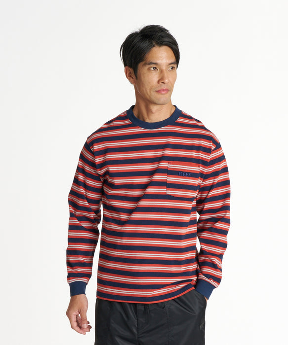 REEF メンズ POCKET BORDER LS T ロンT 【2026年秋冬モデル】 NVY / XL