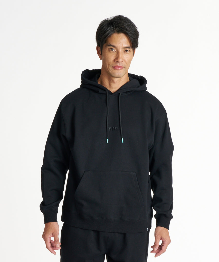 手拭い　フード付きパーカーリメイク 長袖　ゴム入り　リクエスト商品 REEF メンズ THE CORE HOODIE 擦れロゴスウェットパーカー /抗菌防臭