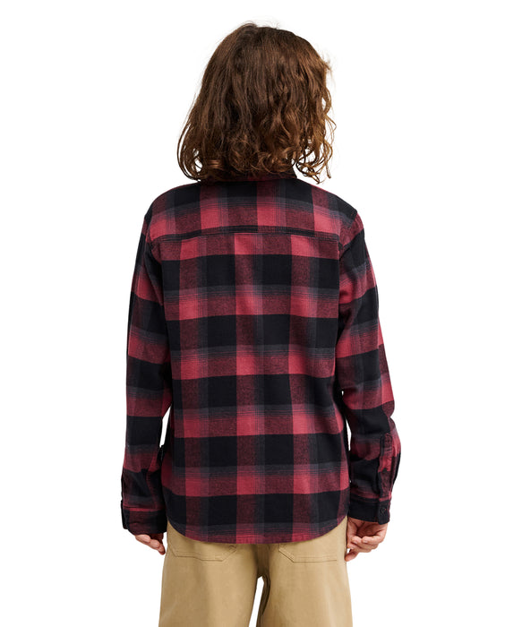 QUIKSILVER キッズ MOTHERFLY PLAID YOUT 長袖シャツ 【2026年秋冬モデル】