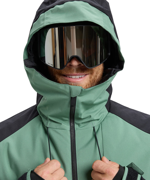 QUIKSILVER メンズ MISSION BLOCK JK スノージャケット <SURF THE MOUNTAIN>【25-26SNOWモデル】 GND0 / L