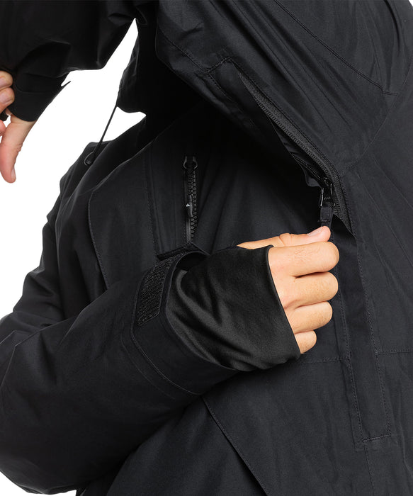 QUIKSILVER GORE-TEX スノーボードジャケット 黒 QUIKSILVER メンズ MISSION GORE-TEX JK ゴアテックス スノー