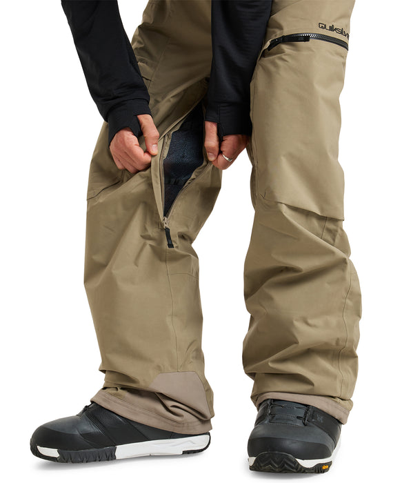 QUIKSILVER　GORE-TEX ベージュ ビブパンツ Quiksilver クイックシルバー メンズ GORE-TEX スノービブパンツ