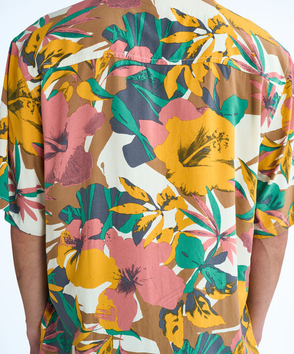 QUIKSILVER メンズ SAFE PARADISE SS 半袖レーヨンシャツ コンフォート