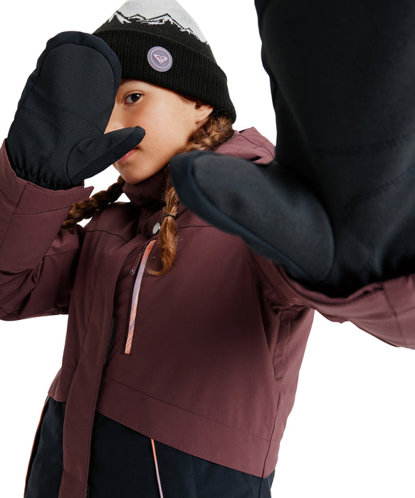 ROXY キッズ ROXY JETTY GIRL SOLID MITT スノーグローブ 手袋 10000mmの撥水・防水 リストベルト 【25-26SNOWモデル】 KVJ0 / S