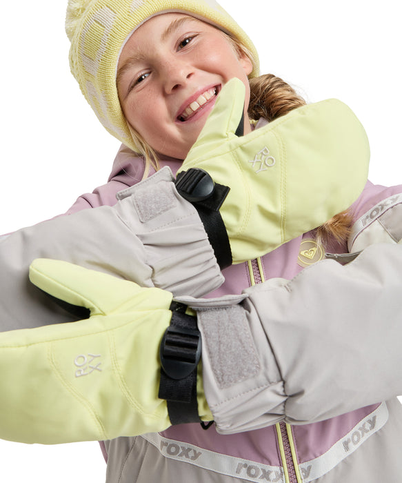 ROXY キッズ ROXY JETTY GIRL SOLID MITT スノーグローブ 手袋 10000mmの撥水・防水 リストベルト 【25-26SNOWモデル】 YFK0 / S