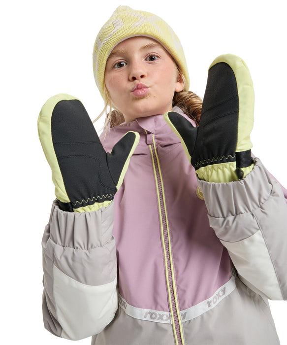 ROXY キッズ ROXY JETTY GIRL SOLID MITT スノーグローブ 手袋 10000mmの撥水・防水 リストベルト 【25-26SNOWモデル】 YFK0 / S
