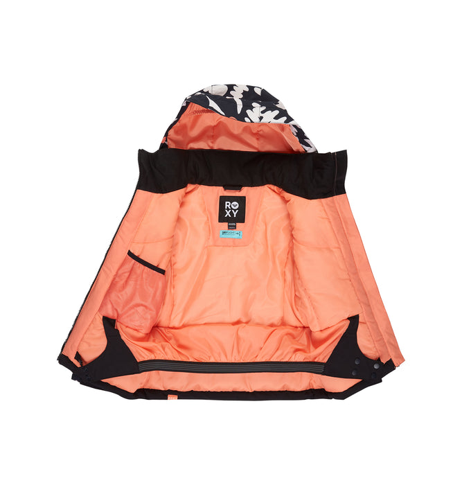 【美品】ROXY スノージャケット オレンジ OUTLET】ROXY キッズ GALAXY GIRL JK スノージャケット ゴーグル