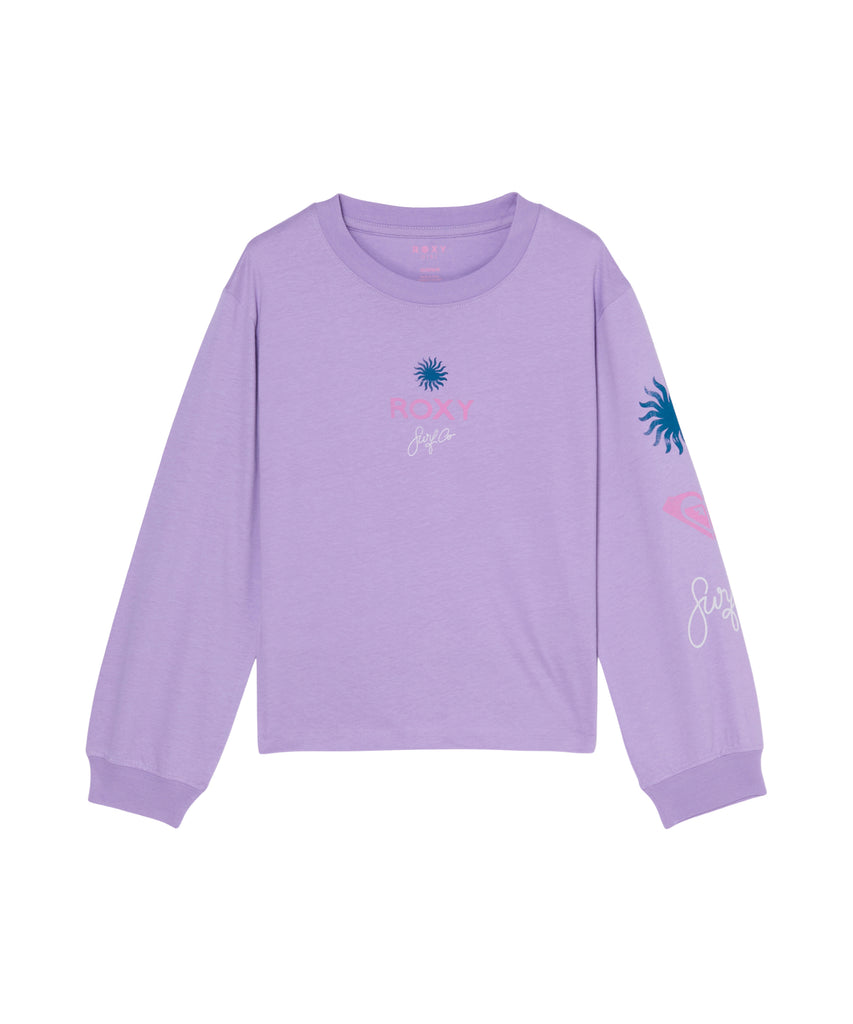 ROXY キッズ ORCHIDREGULAR LS 袖プリント長袖Tシャツ ロンT 【2026年