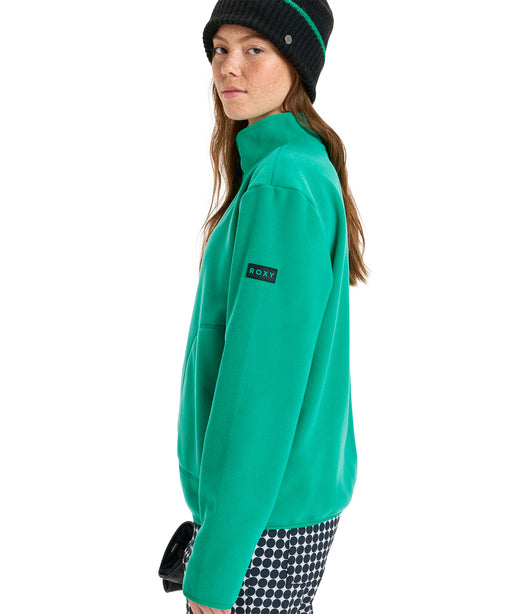 ROXY ウィメンズ MOONRISING FLEECE スノー ベースレイヤー ハーフジップトップス ハンドポケット・サムホール付き 【25-26SNOWモデル】 GNW0 / S