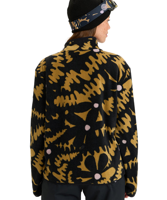 ROXY ウィメンズ MOONRISING FLEECE スノー ベースレイヤー ハーフジップトップス ハンドポケット・サムホール付き 【25-26SNOWモデル】 TMG1 / S