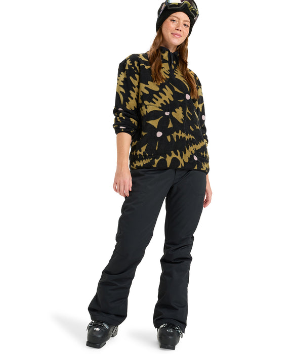 ROXY ウィメンズ MOONRISING FLEECE スノー ベースレイヤー ハーフジップトップス ハンドポケット・サムホール付き 【25-26SNOWモデル】 TMG1 / S