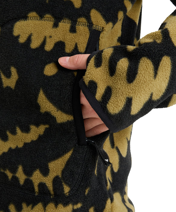 ROXY ウィメンズ MOONRISING FLEECE スノー ベースレイヤー ハーフジップトップス ハンドポケット・サムホール付き 【25-26SNOWモデル】 TMG1 / S