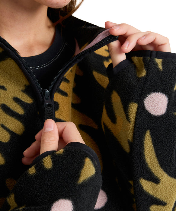 ROXY ウィメンズ MOONRISING FLEECE スノー ベースレイヤー ハーフジップトップス ハンドポケット・サムホール付き 【25-26SNOWモデル】 TMG1 / S