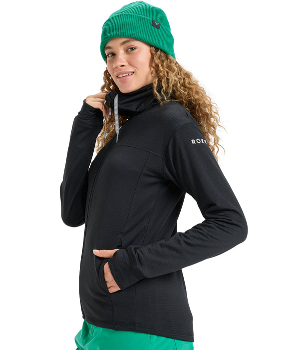 ROXY ウィメンズ VERTERE FULL ZIP スノー ベースレイヤー 古十プレイヤートップス ハイカラー 【25-26SNOWモデル】 KVJ0 / S