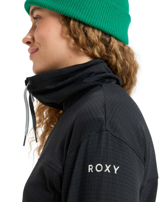 ROXY ウィメンズ VERTERE FULL ZIP スノー ベースレイヤー 古十プレイヤートップス ハイカラー 【25-26SNOWモデル】 KVJ0 / S