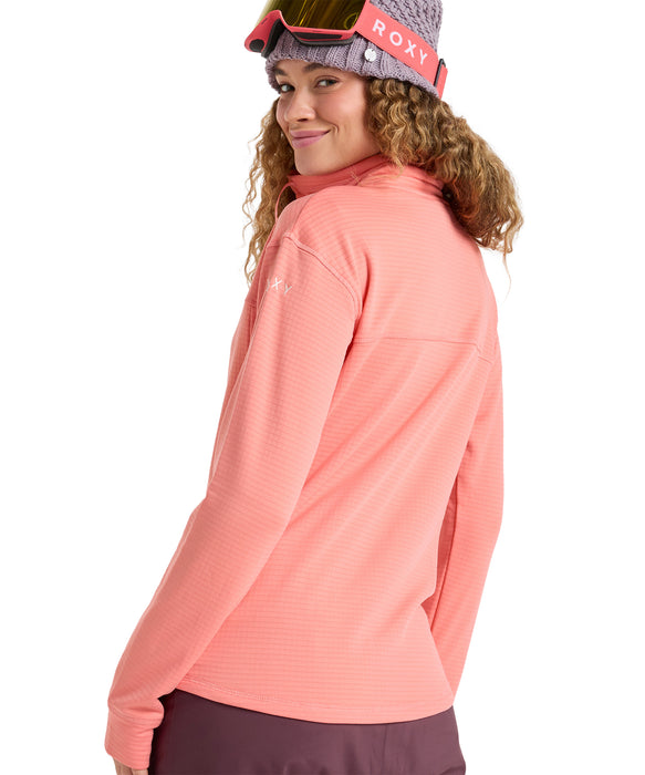 ROXY ウィメンズ VERTERE FULL ZIP スノー ベースレイヤー 古十プレイヤートップス ハイカラー 【25-26SNOWモデル】 NKN0 / S