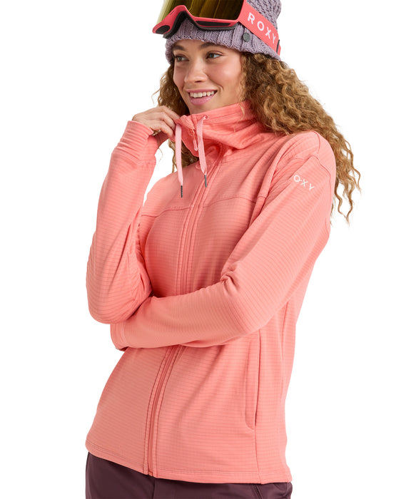 ROXY ウィメンズ VERTERE FULL ZIP スノー ベースレイヤー 古十プレイヤートップス ハイカラー 【25-26SNOWモデル】 NKN0 / S