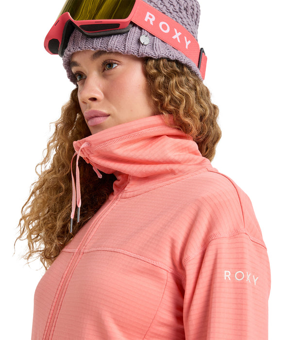 ROXY ウィメンズ VERTERE FULL ZIP スノー ベースレイヤー 古十プレイヤートップス ハイカラー 【25-26SNOWモデル】 NKN0 / S