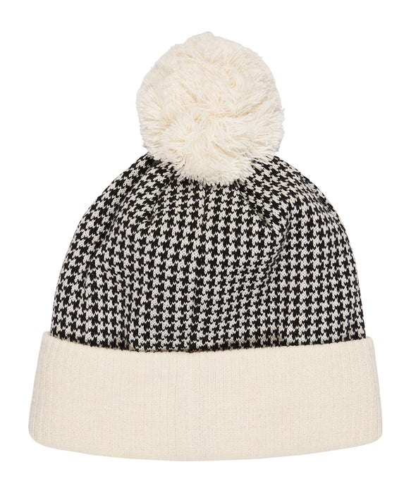 ROXY ウィメンズ ICEVALLEY BEANIE ビーニー 千鳥格子 ポンポン【25-26SNOWモデル】 KVJ0 / F