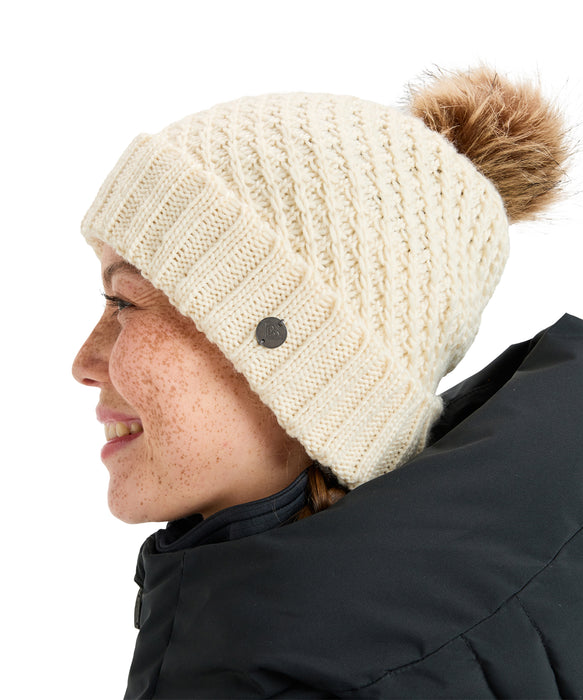 ROXY ウィメンズ BLIZZARD BEANIE ビーニー フリースライナー付き 保湿 ポンポン【25-26SNOWモデル】 WCF0 / F