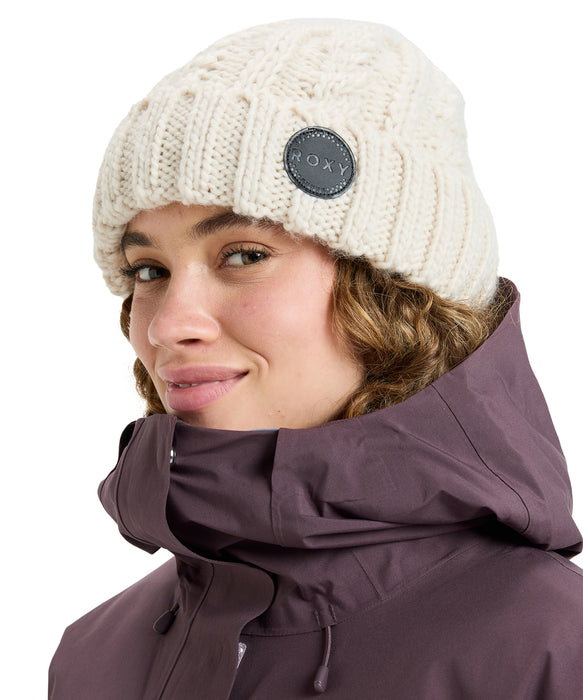 ROXY ウィメンズ TRAM BEANIE  ケーブルニットビーニー 【25-26SNOWモデル】 WCF0 / F