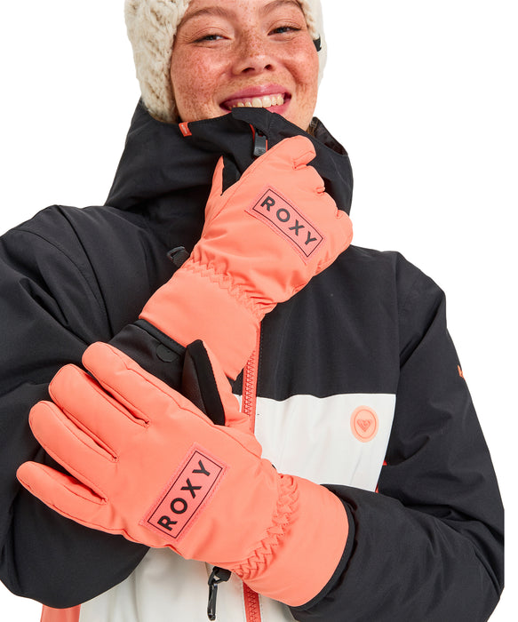 ROXY ウィメンズ FRESHFIELD GLOVES スノーグローブ 手袋 タッチパネル対応 アジャスター付き 【25-26SNOWモデル】 NKN0 / S