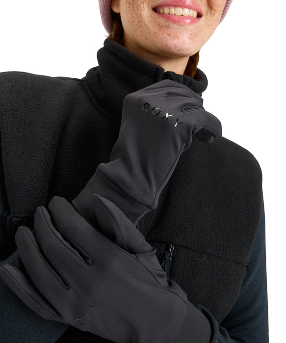 ROXY ウィメンズ HYDROSMART LINER GLOVES スノーグローブ 手袋 タッチパネル対応 【25-26SNOWモデル】 KVJ0 / S