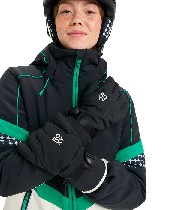 ROXY ウィメンズ ROXY JETTY SOLID GLOVES スノーグローブ 手袋 10000mm撥水・防水 タッチパネル対応 【25-26SNOWモデル】 KVJ0 / S