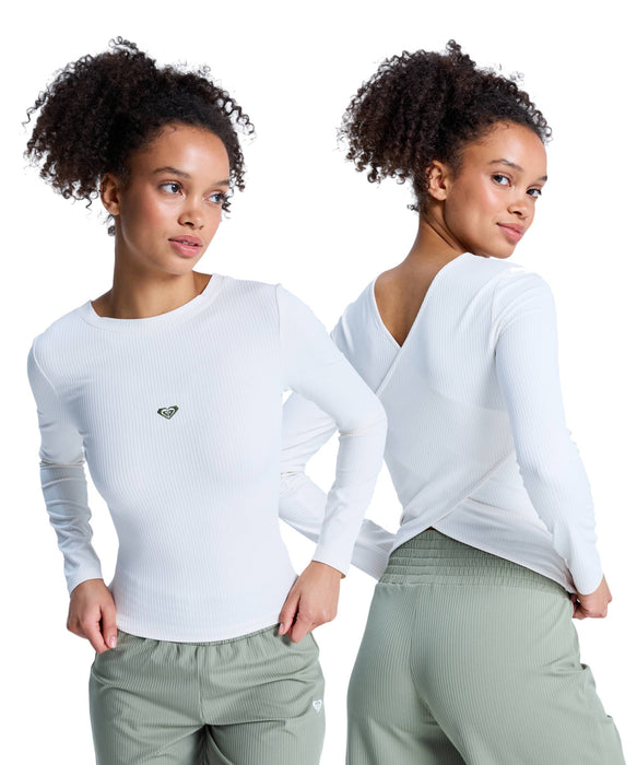 ROXY FITNESS RISE & VIBE CROSSED BACK LS トップス 【2026年春夏モデル】