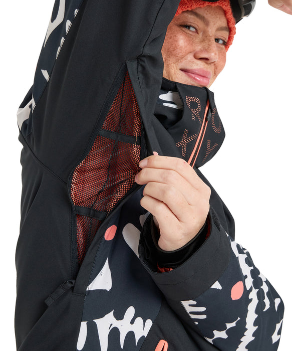 ROXY ウィメンズ FREE JET JK スノージャケット スリムフィット 保湿