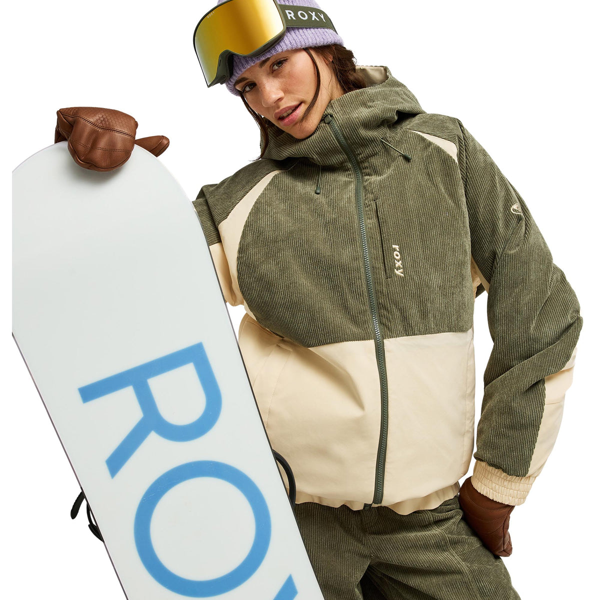 【未使用品】ROXY スノーボードジャケット DRY FLIGHT 10K ★M ROXY 10K CRYSTAL CLEAR CORD JK スノージャケット リラックスフィット