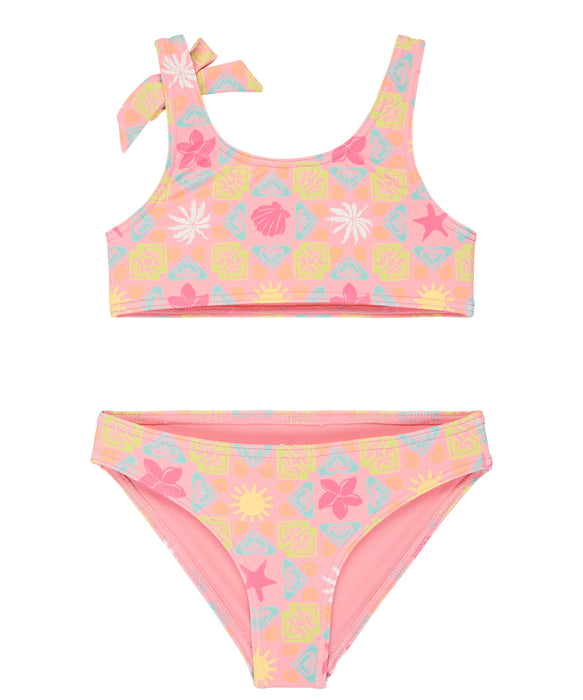 ROXY キッズ CHECK TW BRALETTE ST ビキニ セット 水着 【2026年春夏