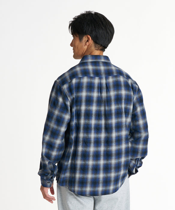 REEF メンズ OMBRE CHECK SHIRTS 長袖シャツ 【2026年秋冬モデル】 BLU / XL