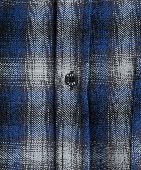 REEF メンズ OMBRE CHECK SHIRTS 長袖シャツ 【2026年秋冬モデル】 BLU / XL